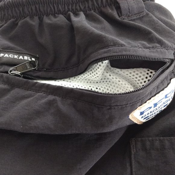 COLUMBIA PFG Swim Trunks Men's S Black Nylon‎ Packable Lined Logo Pocket - Picture 3 of 14